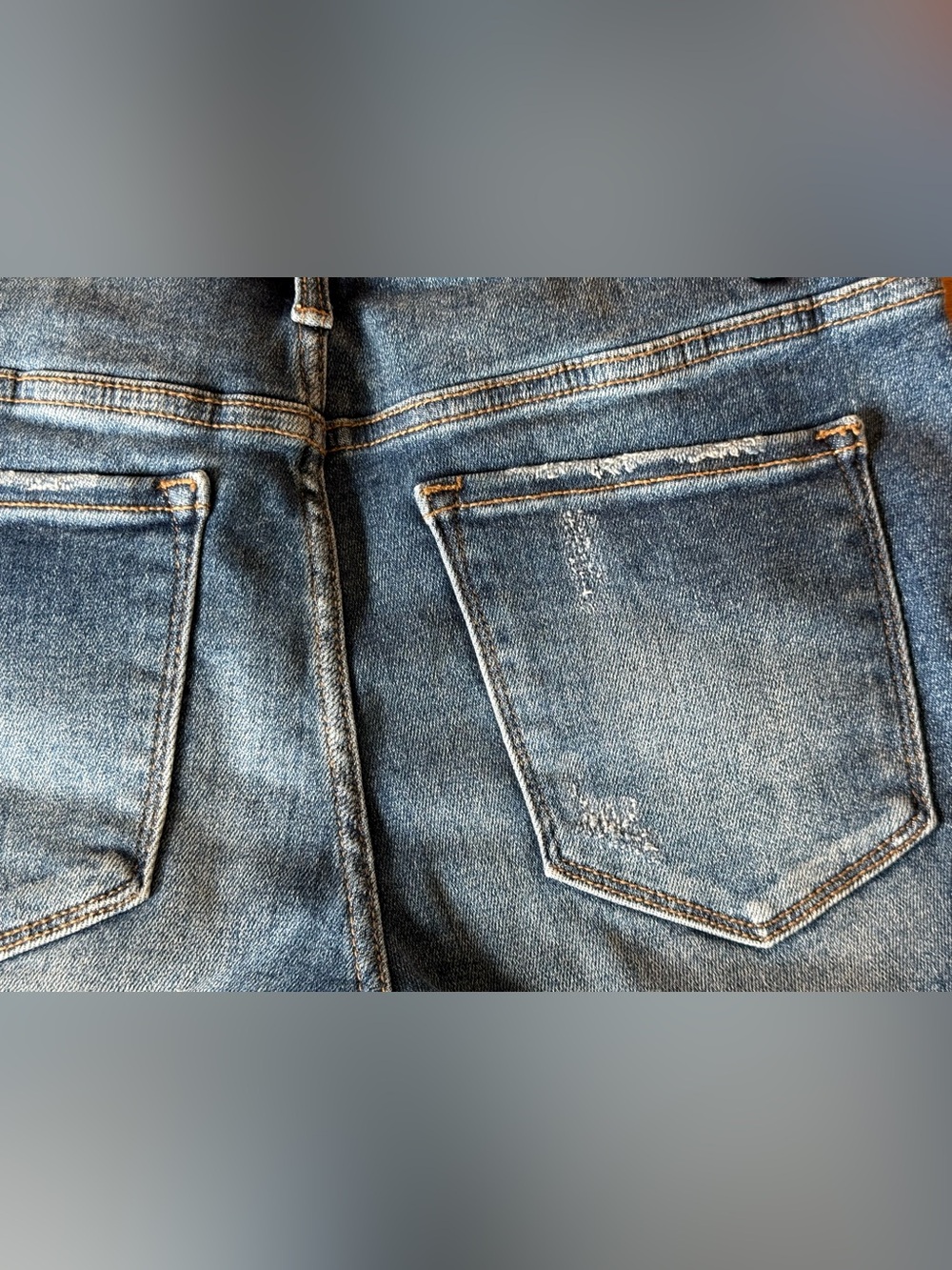 Risen by W.O. Denim Dark Blue Washed Cutoff Jean Shorts - Picture 13 of 14